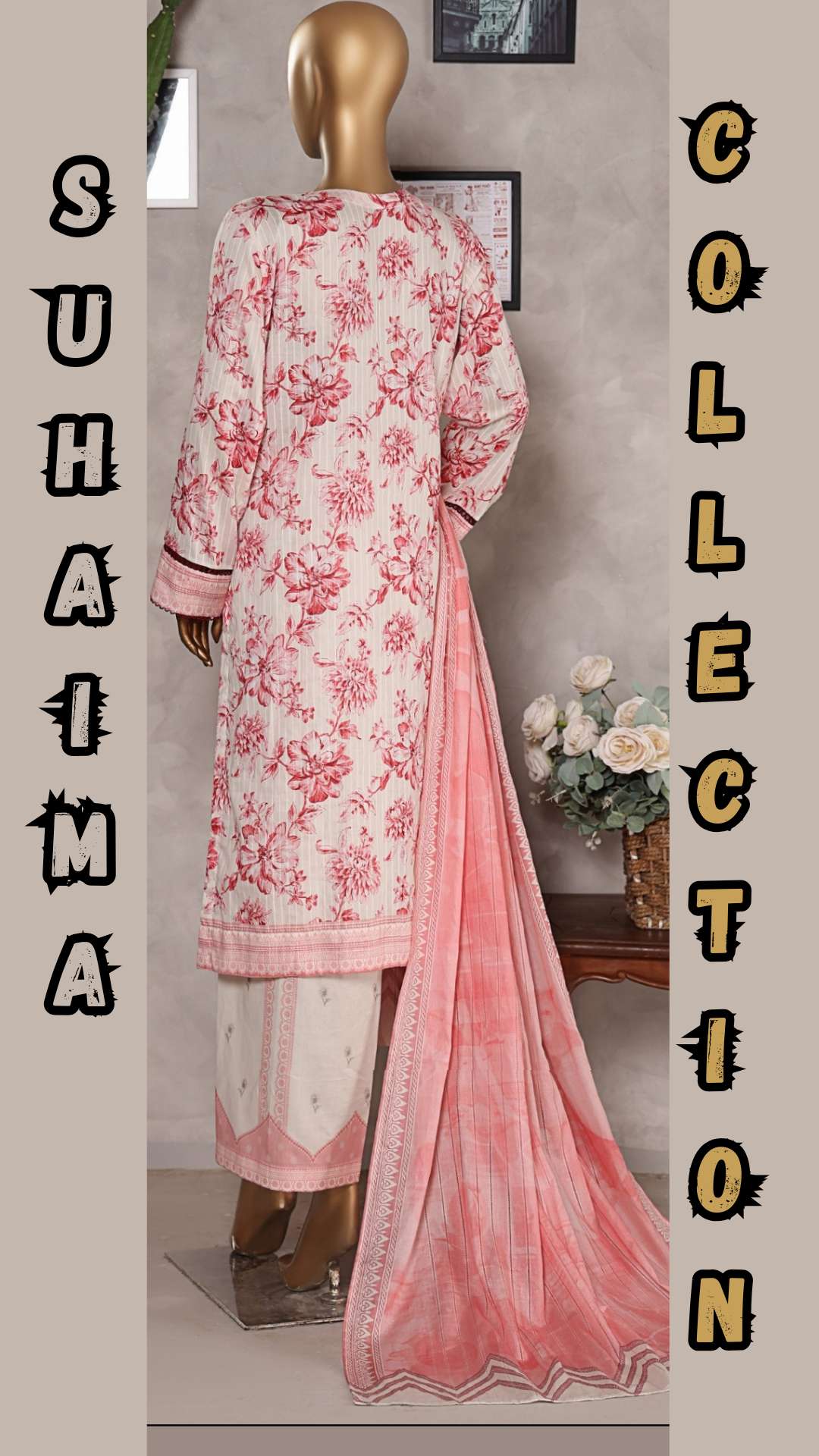 NAYAB I Digital printed Doriya with Tarkashi Digital printed lawn dupatta I HZ I SUHAIMA COLLECTION