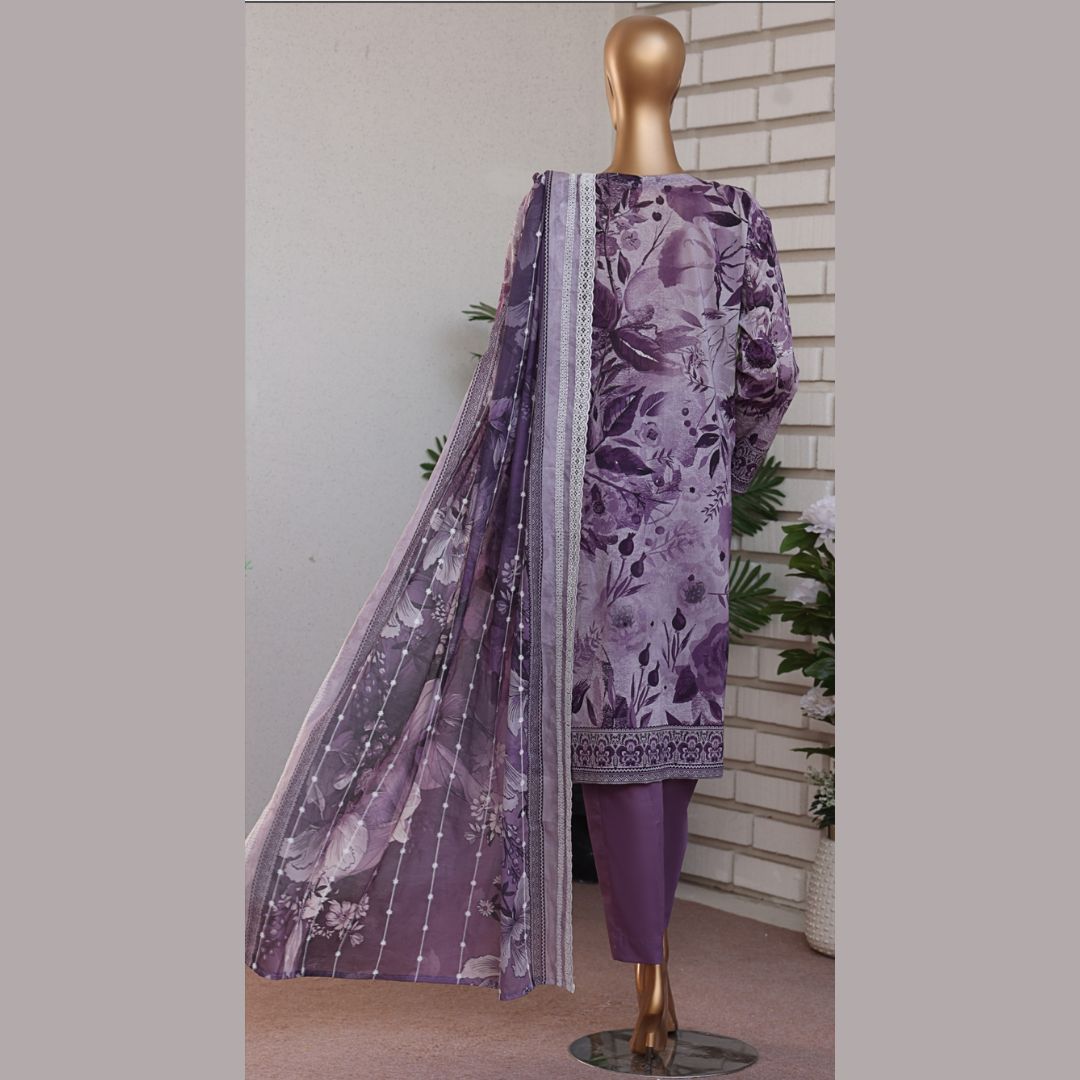 Premium Lawnkari By Suhaima Collection Embroidered Lawn Suit Unstitched 3 Piece - Summer Collection