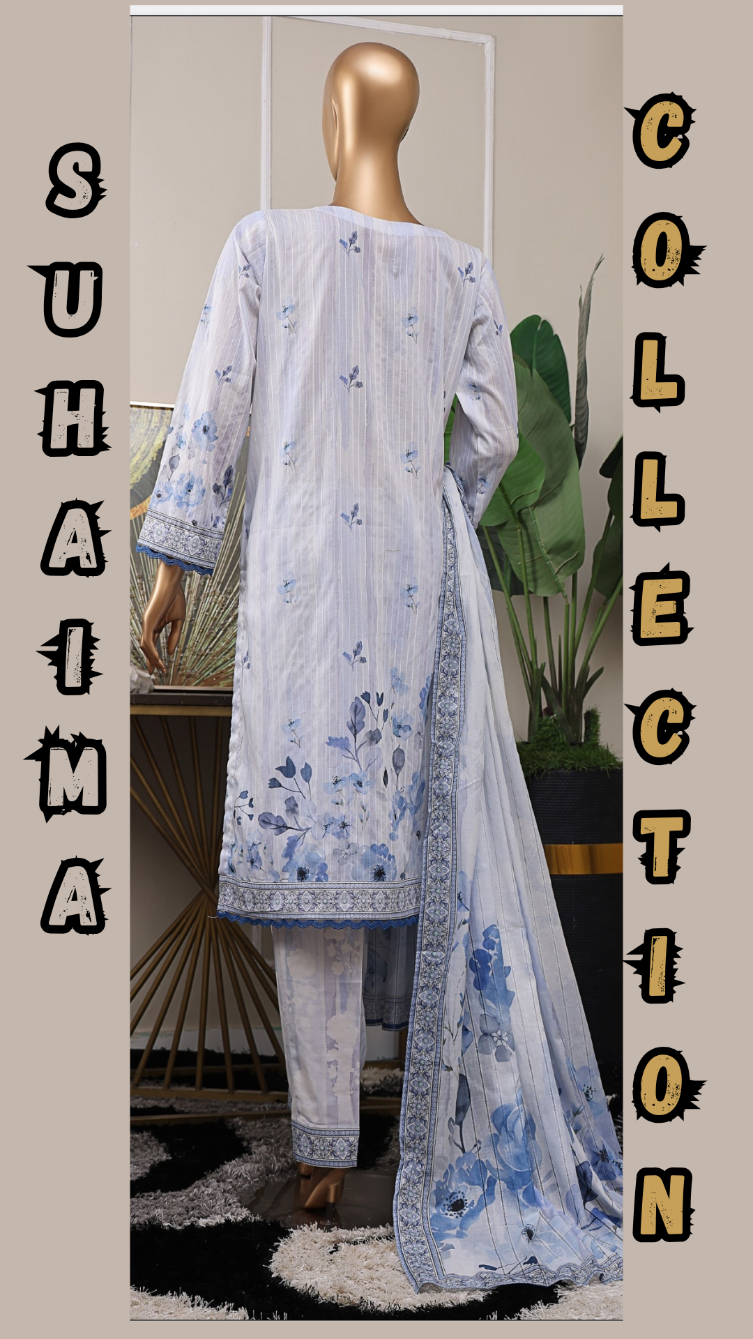 NAYAB I Digital printed Doriya with Tarkashi Digital printed lawn dupatta I HZ I SUHAIMA COLLECTION