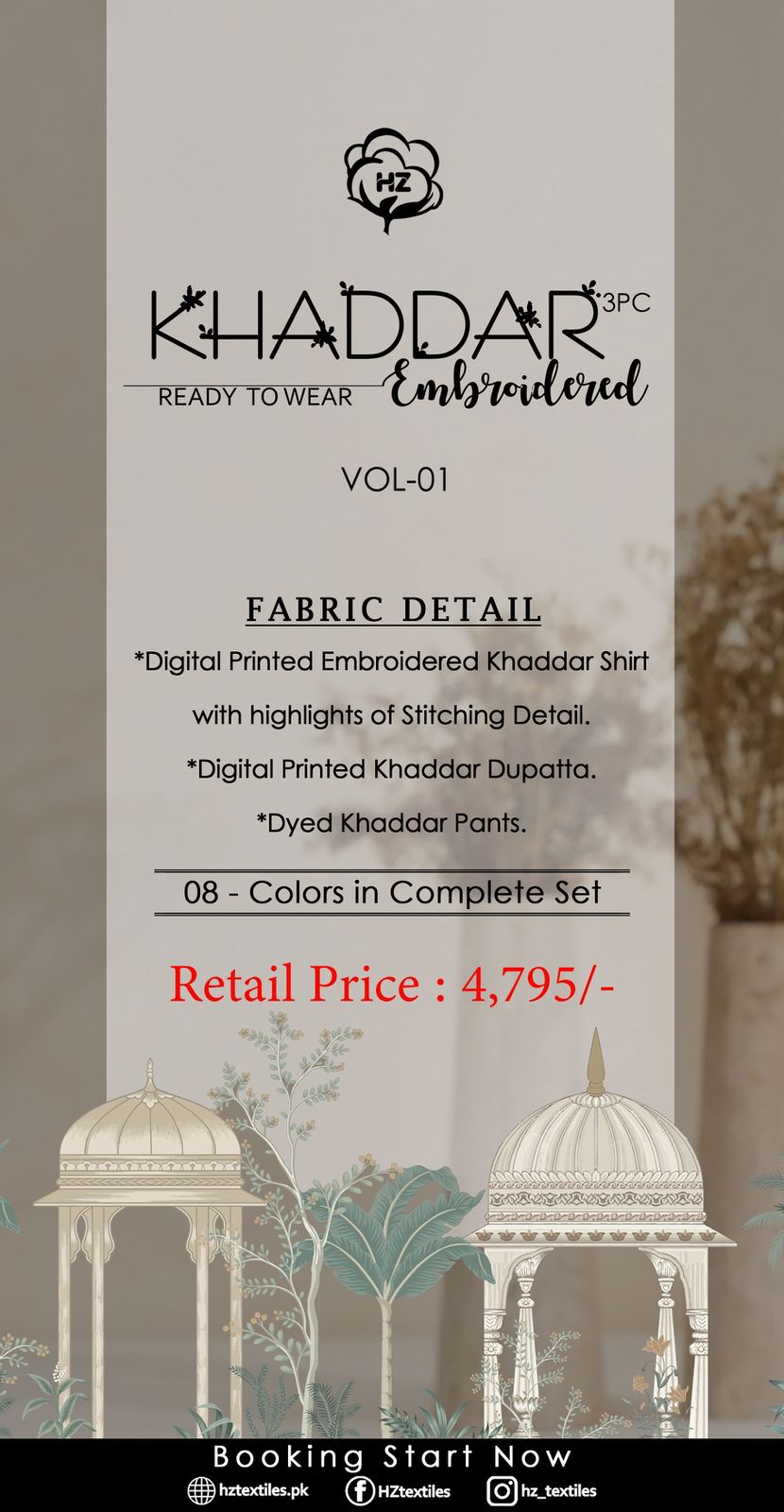 KHADDARPC Embroidered