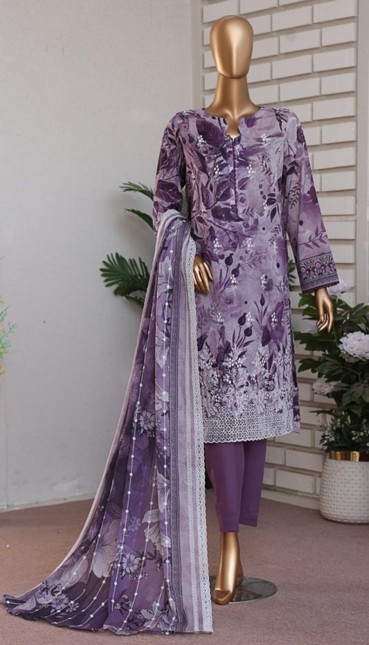 Premium Lawnkari By Suhaima Collection Embroidered Lawn Suit Unstitched 3 Piece - Summer Collection