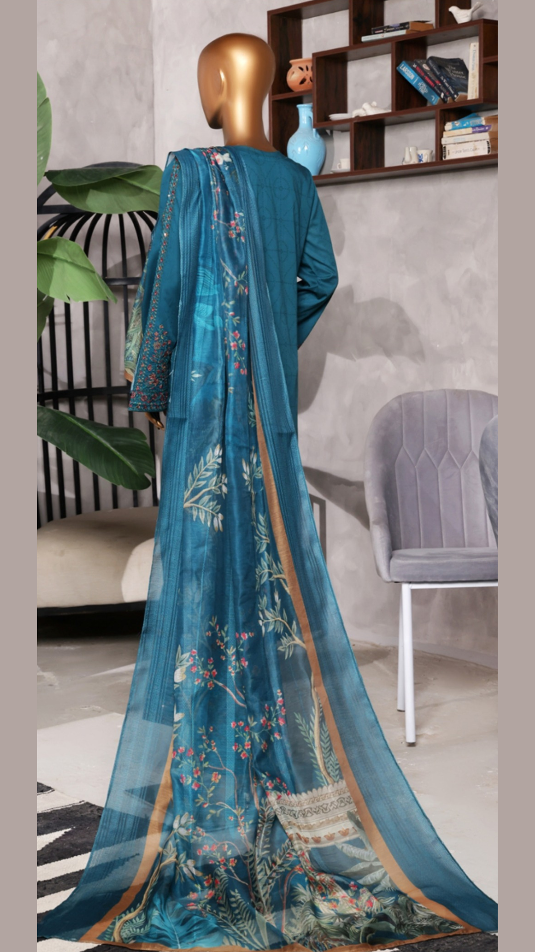 Muse I Cotton self Jacquard I Embroidered 3 PC I Ready to wear