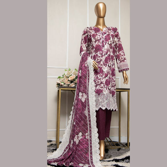 Premium Lawnkari By Suhaima Collection Embroidered Lawn Suit Unstitched 3 Piece - Summer Collection