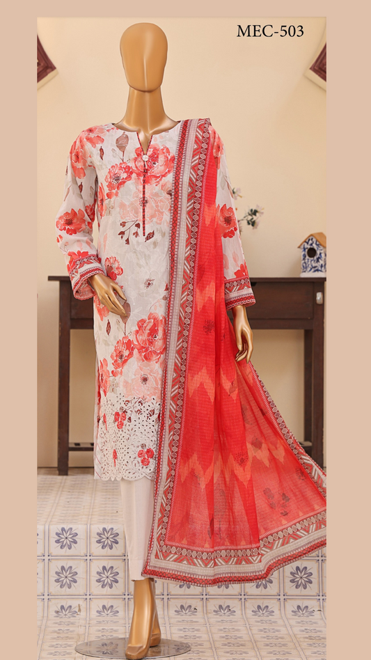 Mehak By HZ Textiles Embroidered Lawn Suit Unstitched 3 Piece I Suhaima Collection- Summer Collection