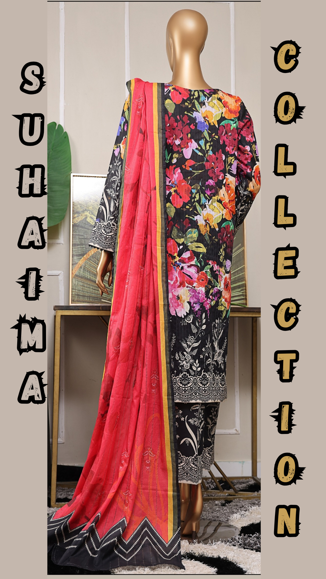 NAYAB I Digital printed Doriya with Tarkashi Digital printed lawn dupatta I HZ I SUHAIMA COLLECTION