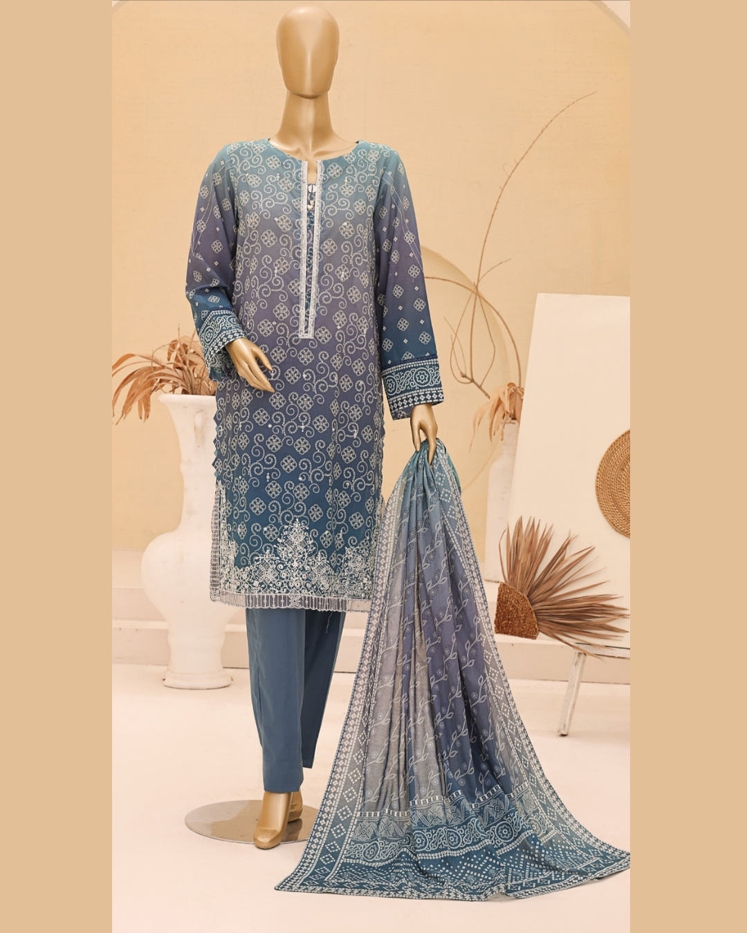 CHUNRI HZ TEXTILE BY SUHAIMA COLLECTION I EMBROIDERED LAWN COLLECTION IUNSTITCHED I ONLINE STORE