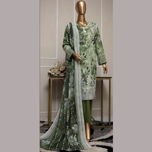 Premium Lawnkari By Suhaima Collection Embroidered Lawn Suit Unstitched 3 Piece - Summer Collection