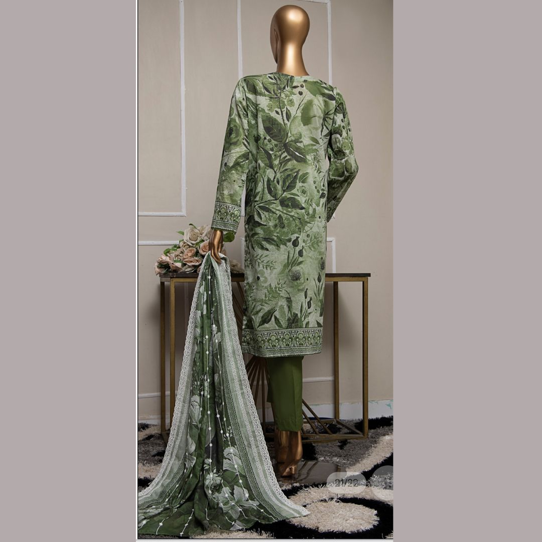 Premium Lawnkari By Suhaima Collection Embroidered Lawn Suit Unstitched 3 Piece - Summer Collection