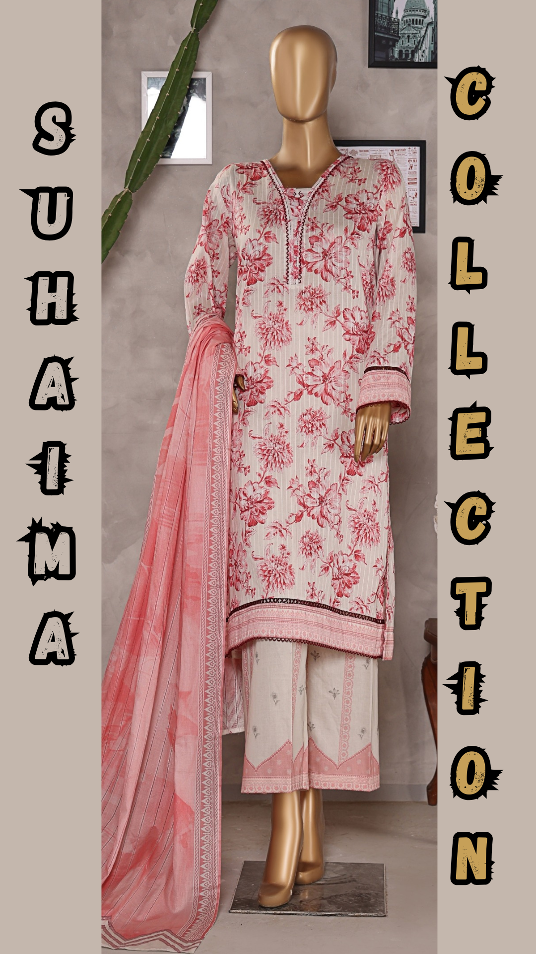 NAYAB I Digital printed Doriya with Tarkashi Digital printed lawn dupatta I HZ I SUHAIMA COLLECTION