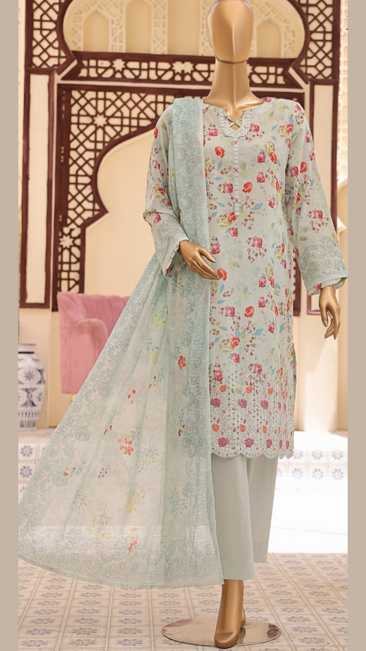 Mehak By HZ Textiles Embroidered Lawn Suit Unstitched 3 Piece I Suhaima Collection- Summer Collection