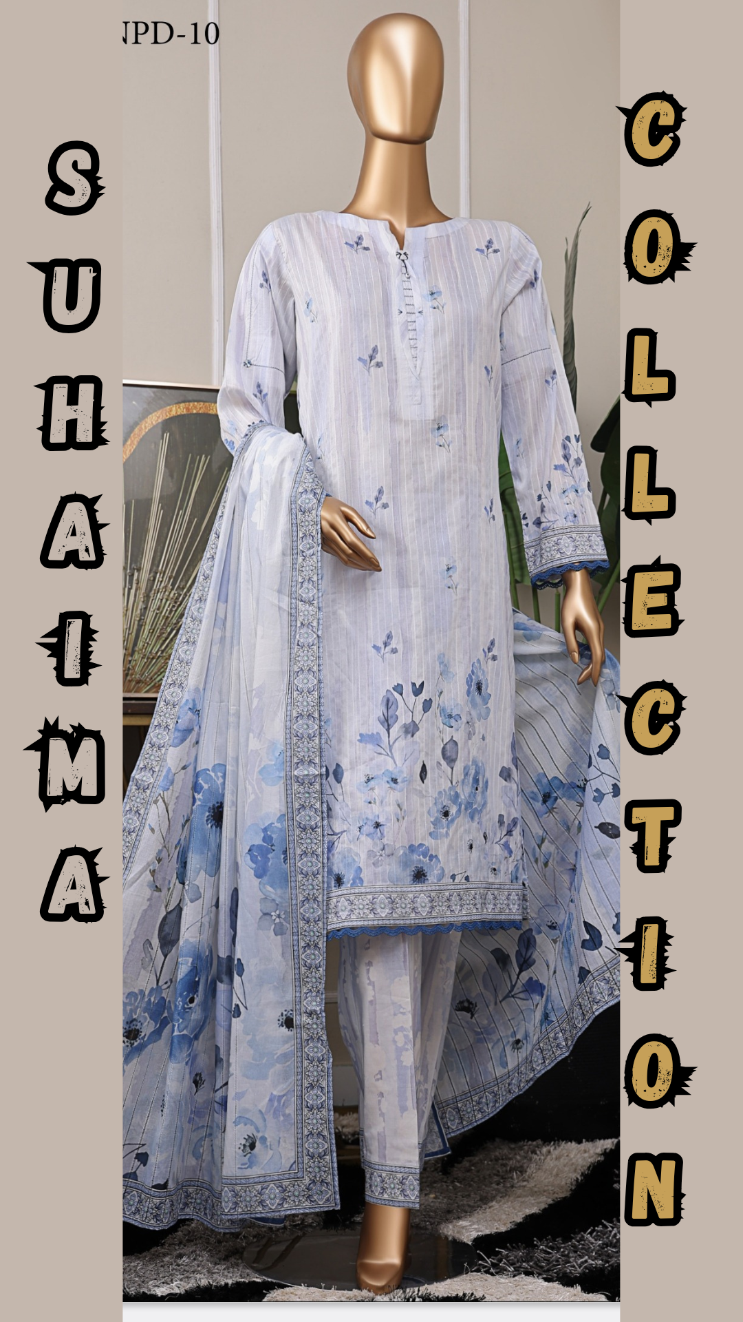 NAYAB I Digital printed Doriya with Tarkashi Digital printed lawn dupatta I HZ I SUHAIMA COLLECTION