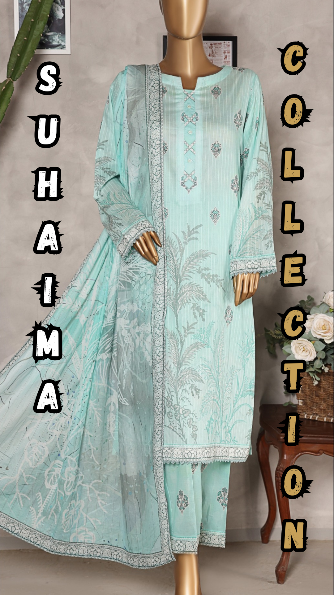NAYAB I Digital printed Doriya with Tarkashi Digital printed lawn dupatta I HZ I SUHAIMA COLLECTION