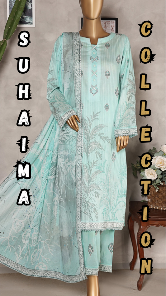 NAYAB I Digital printed Doriya with Tarkashi Digital printed lawn dupatta I HZ I SUHAIMA COLLECTION