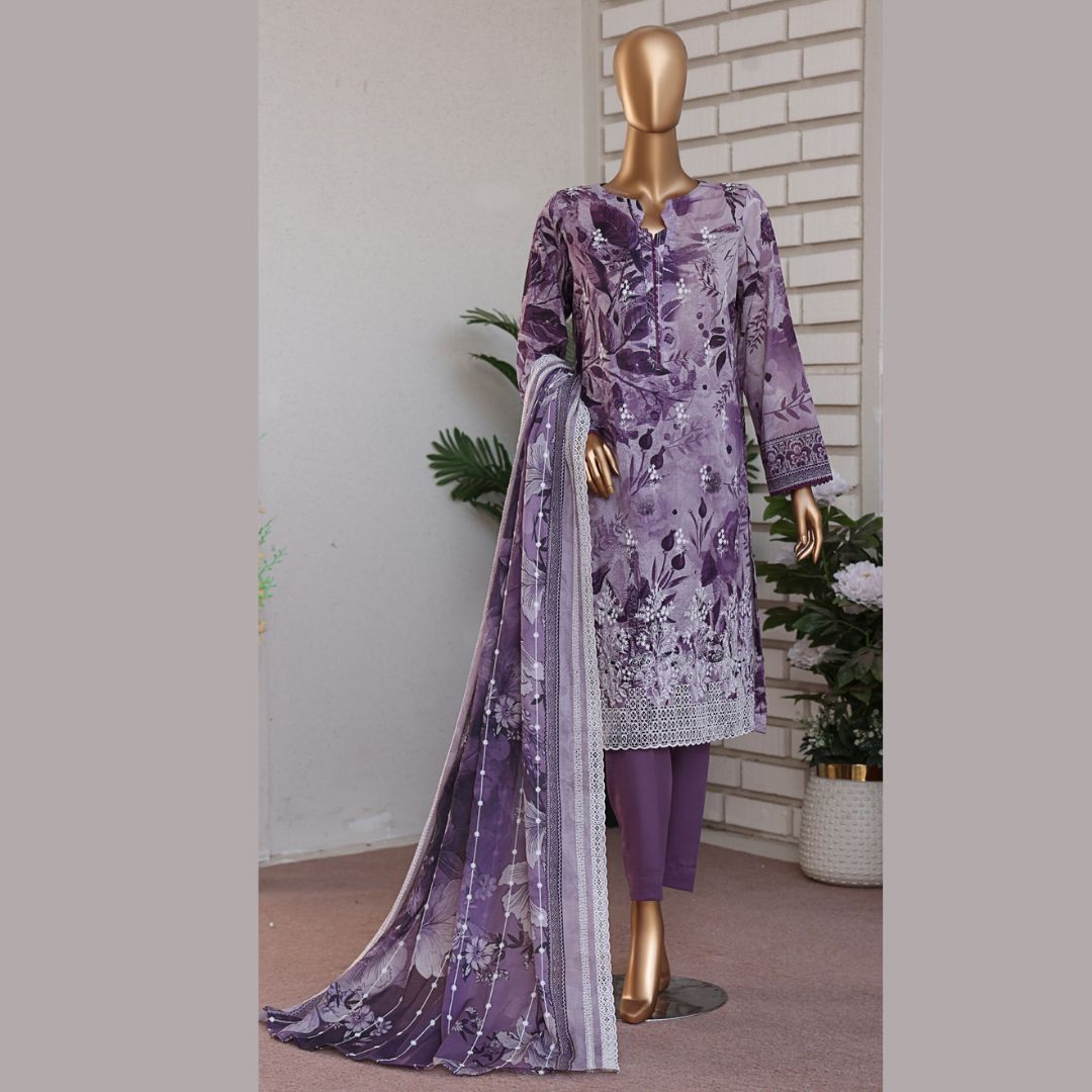 Premium Lawnkari By Suhaima Collection Embroidered Lawn Suit Unstitched 3 Piece - Summer Collection