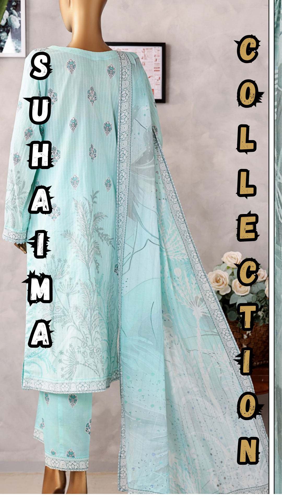 NAYAB I Digital printed Doriya with Tarkashi Digital printed lawn dupatta I HZ I SUHAIMA COLLECTION