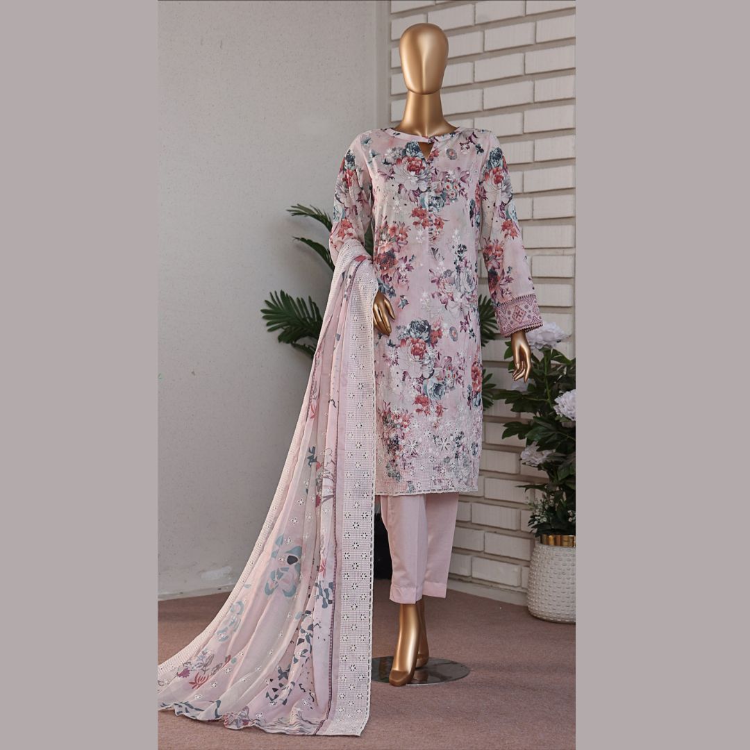 Premium Lawnkari By Suhaima Collection Embroidered Lawn Suit Unstitched 3 Piece - Summer Collection