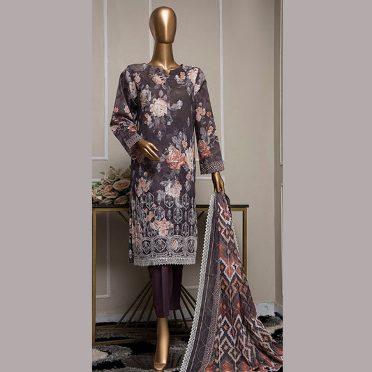 Premium Lawnkari By Suhaima Collection Embroidered Lawn Suit Unstitched 3 Piece - Summer Collection