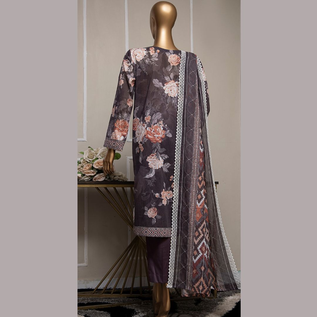 Premium Lawnkari By Suhaima Collection Embroidered Lawn Suit Unstitched 3 Piece - Summer Collection