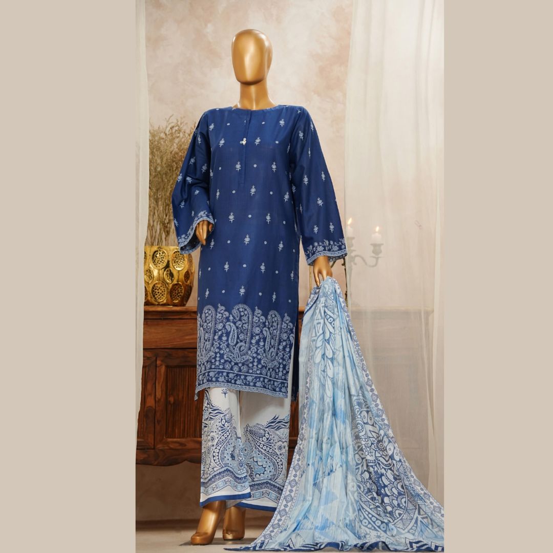 CHIKANKARI I READYTO WEAR I SLUB SOLID EMBROIDERED I HZ I SUHAIMA COLLECTION