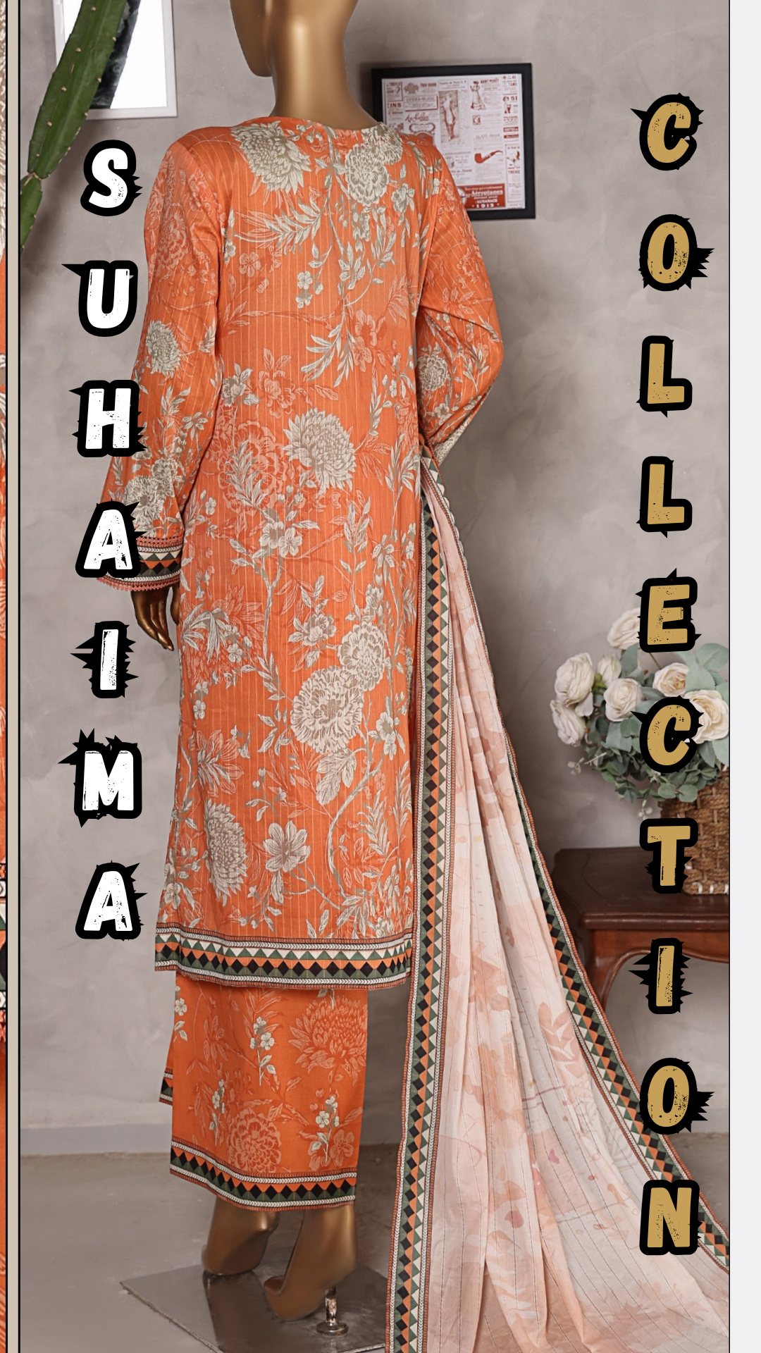 NAYAB I Digital printed Doriya with Tarkashi Digital printed lawn dupatta I HZ I SUHAIMA COLLECTION