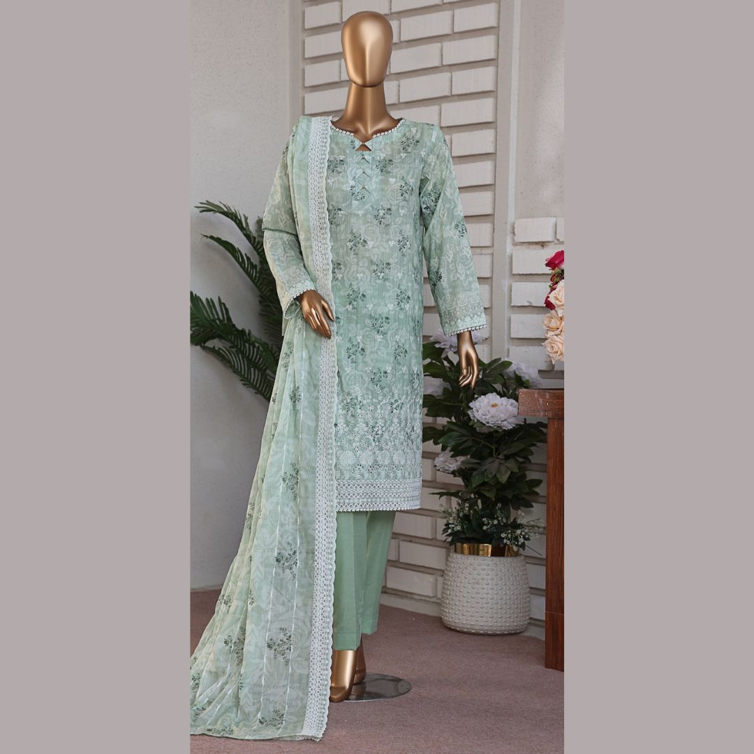 Premium Lawnkari By Suhaima Collection Embroidered Lawn Suit Unstitched 3 Piece - Summer Collection