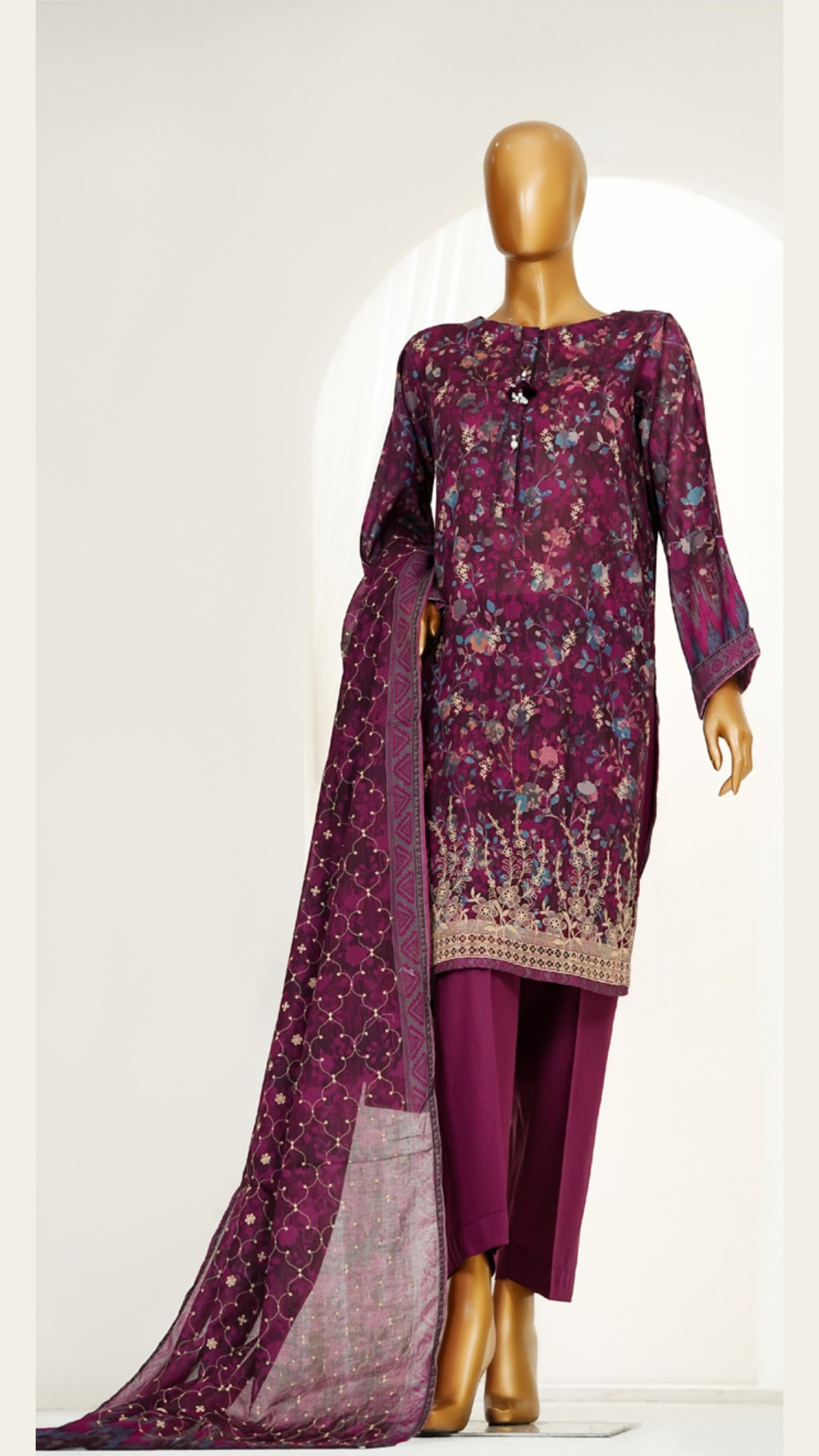 Printkari  I PRINTS BY HZ I RTW I CHIKANKARI I 3 PC I Suhaima Collection