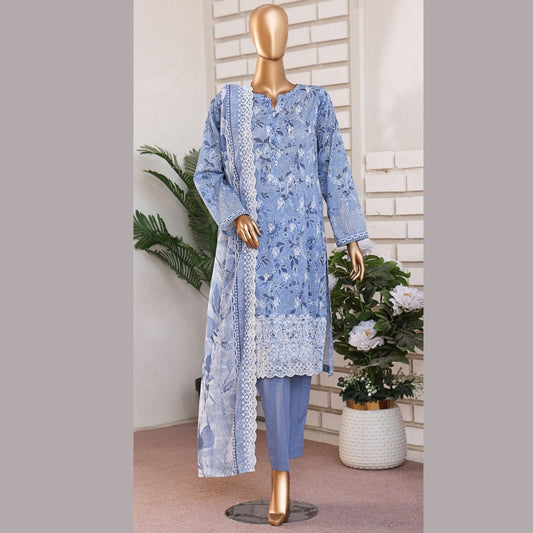 Premium Lawnkari By Suhaima Collection Embroidered Lawn Suit Unstitched 3 Piece - Summer Collection