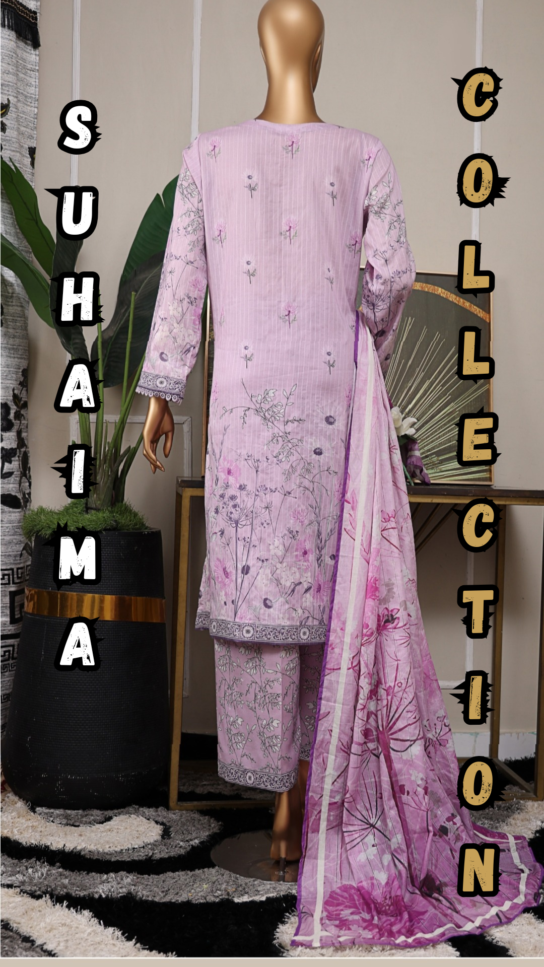 NAYAB I Digital printed Doriya with Tarkashi Digital printed lawn dupatta I HZ I SUHAIMA COLLECTION