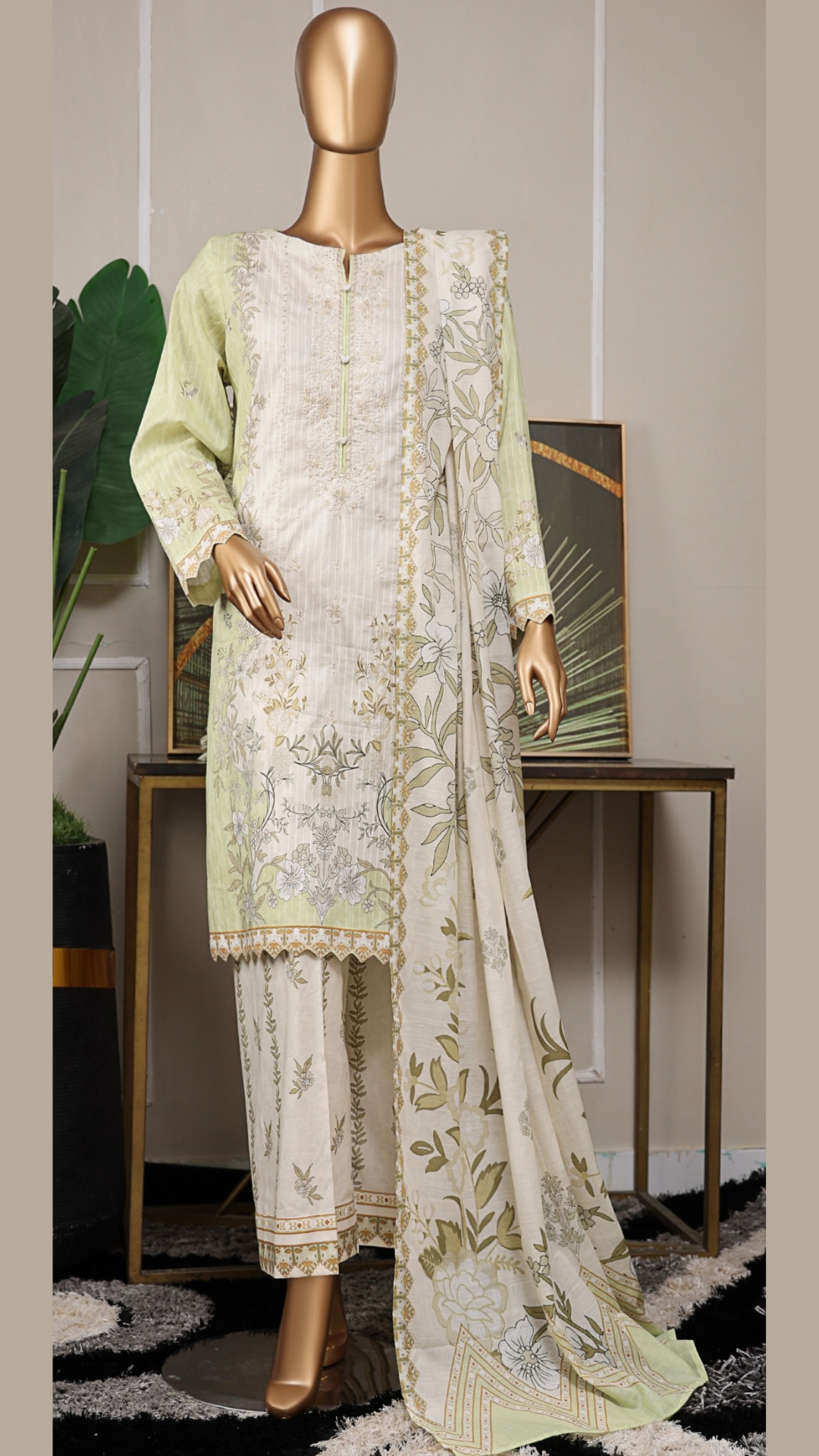 Nayab By HZ Textiles Printkari Embroidered Lawn Suit Unstitched 3 Piece- Summer Collection