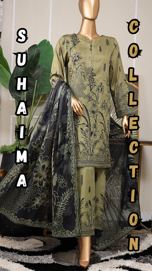 NAYAB I Digital printed Doriya with Tarkashi Digital printed lawn dupatta I HZ I SUHAIMA COLLECTION
