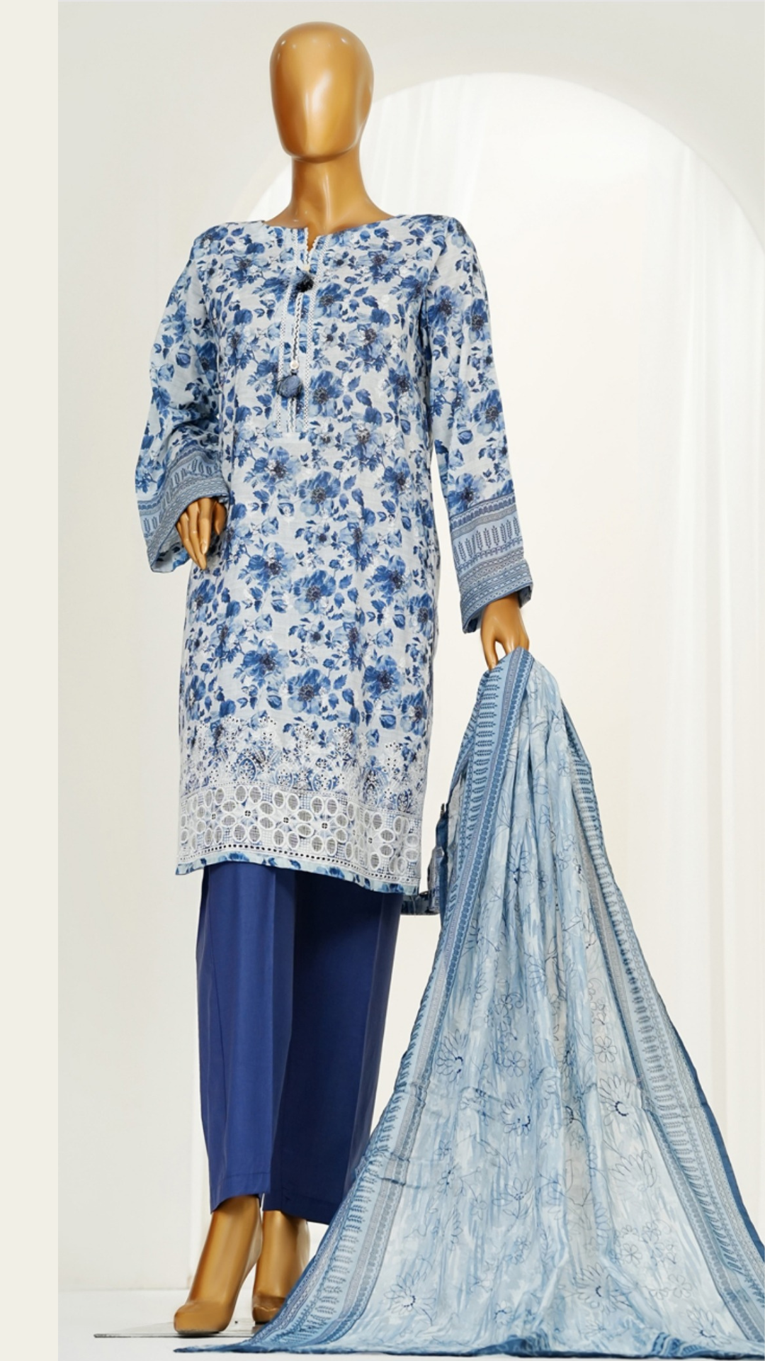 Printkari  I PRINTS BY HZ I RTW I CHIKANKARI I 3 PC I Suhaima Collection