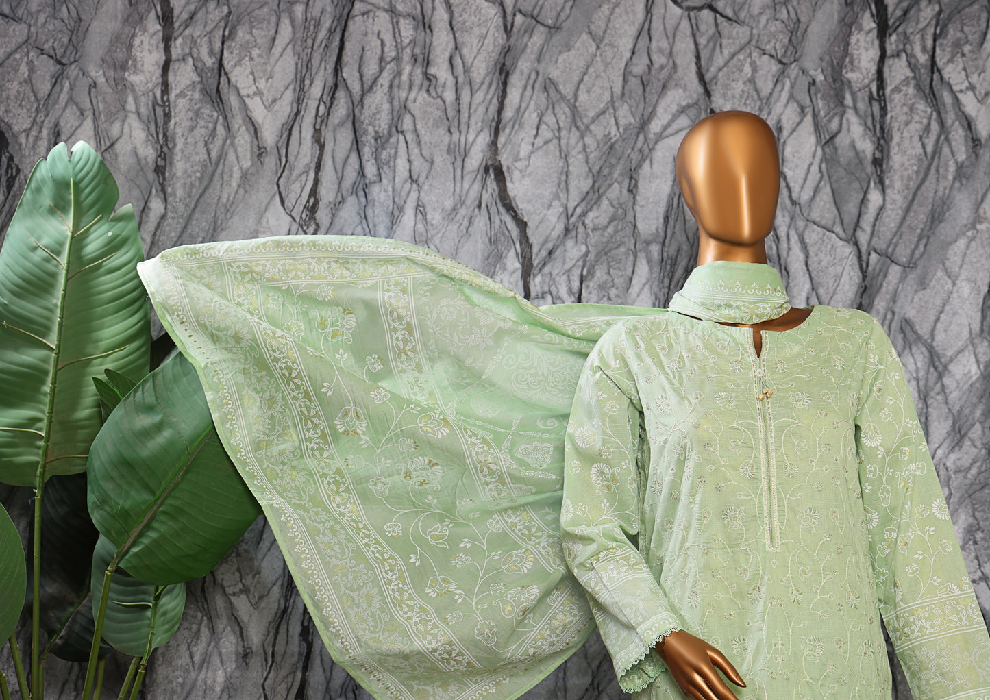 EXCLUSVE MID SUMMER EMBROIDERED SLUB COTTON