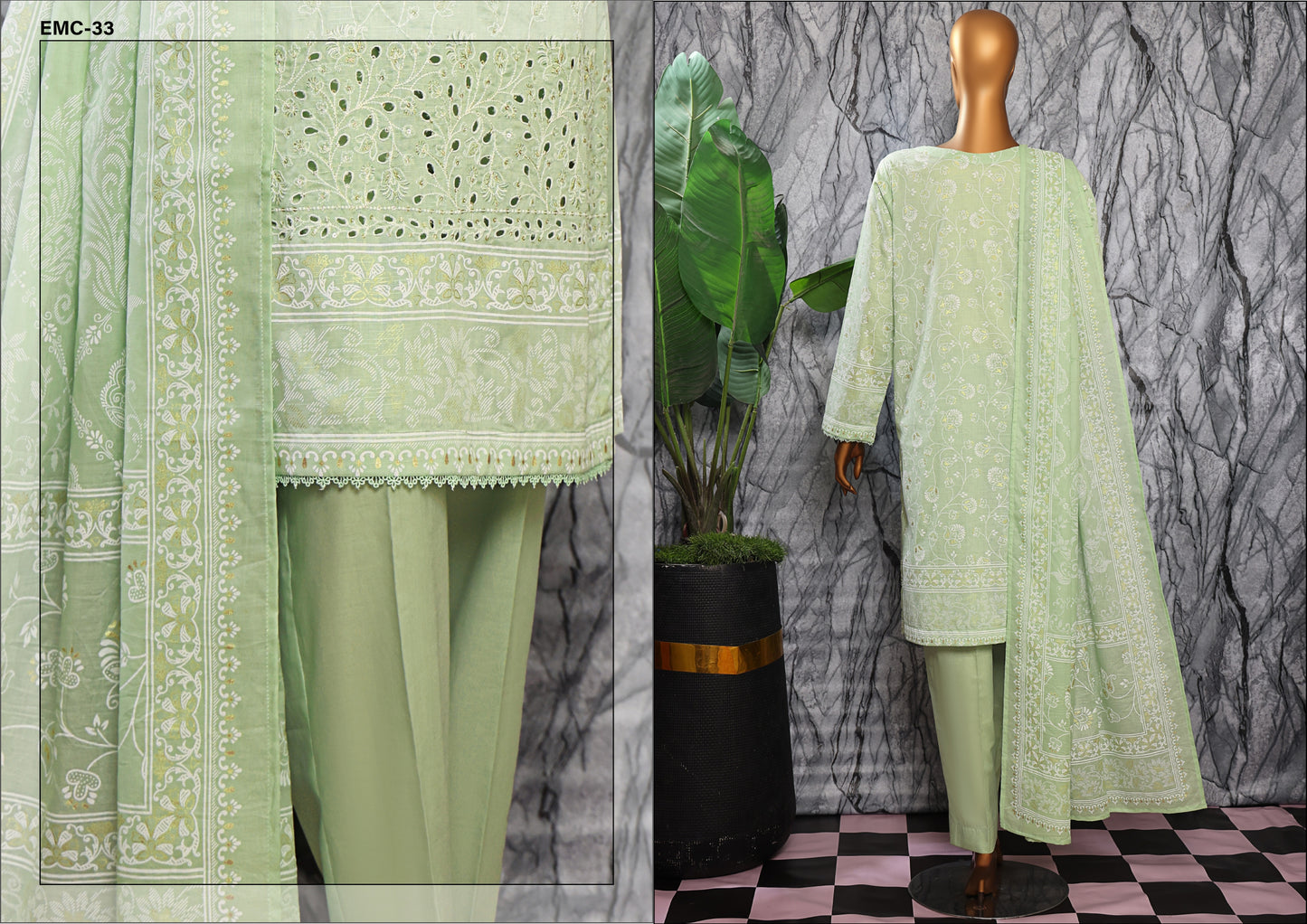 EXCLUSVE MID SUMMER EMBROIDERED SLUB COTTON