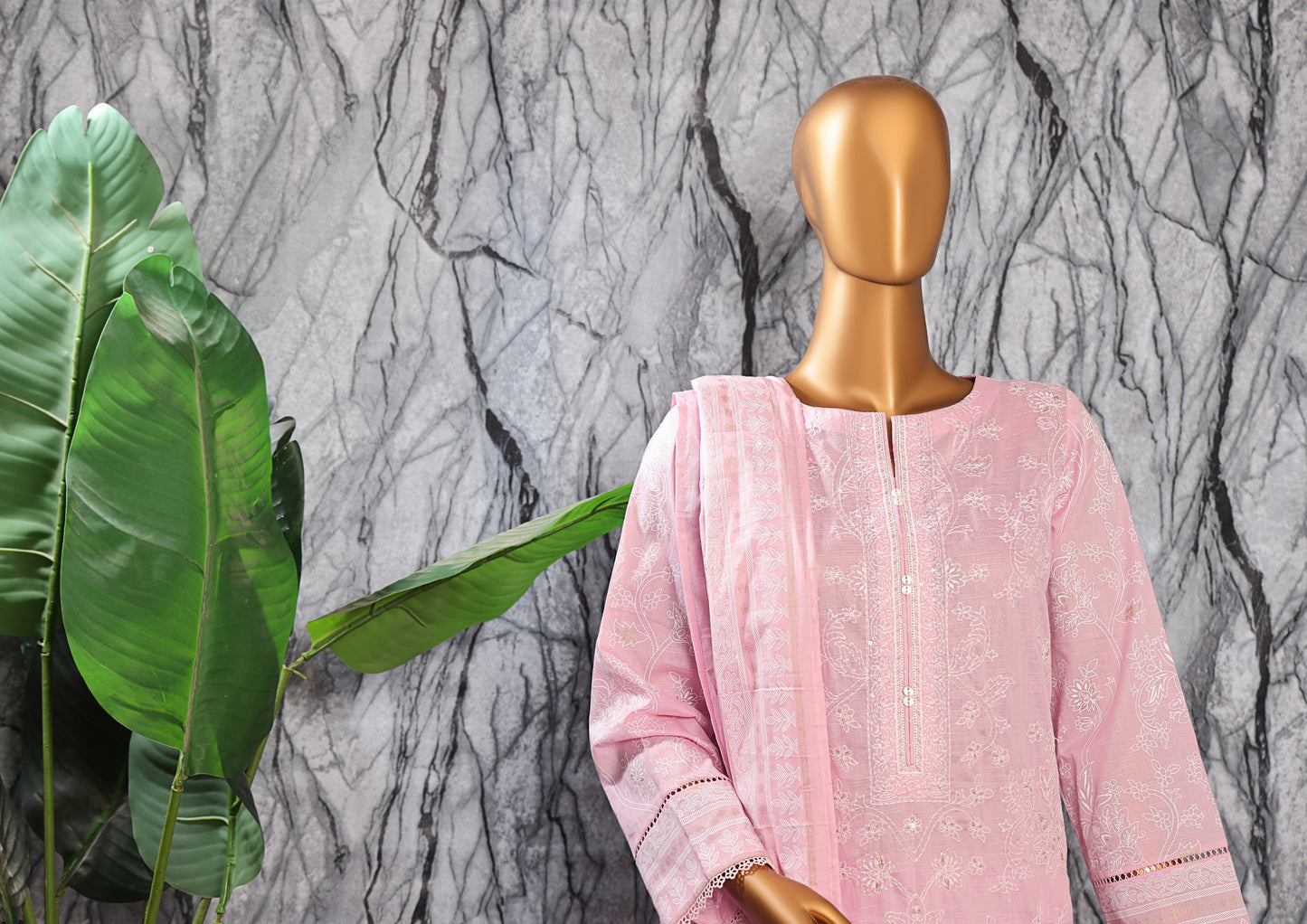 EXCLUSVE MID SUMMER EMBROIDERED SLUB COTTON