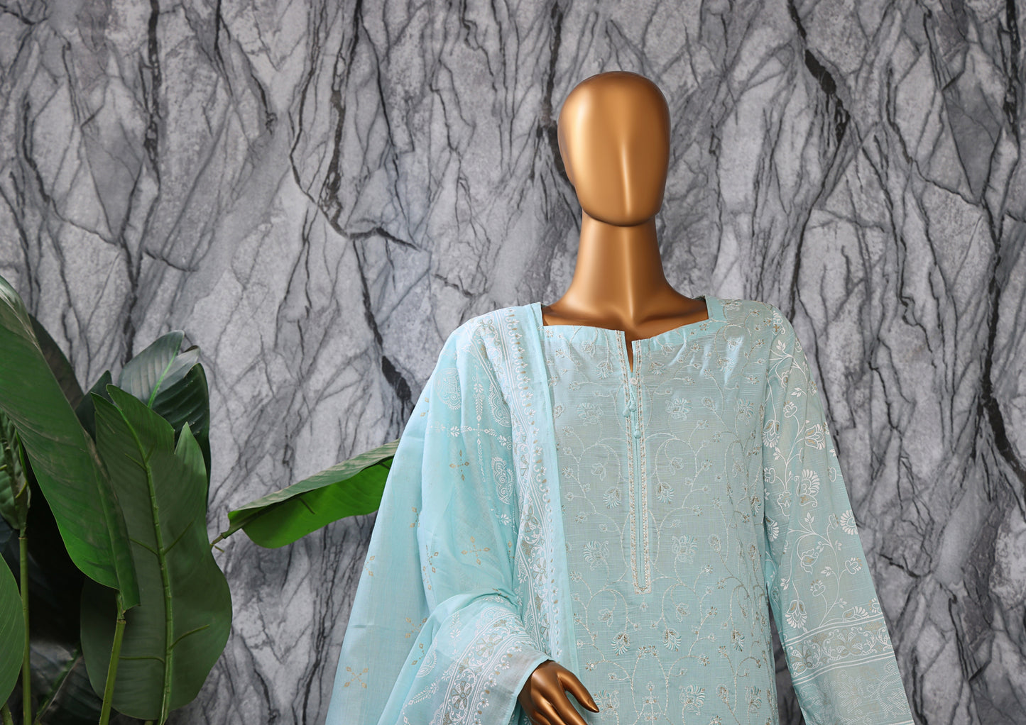 EXCLUSVE MID SUMMER EMBROIDERED SLUB COTTON