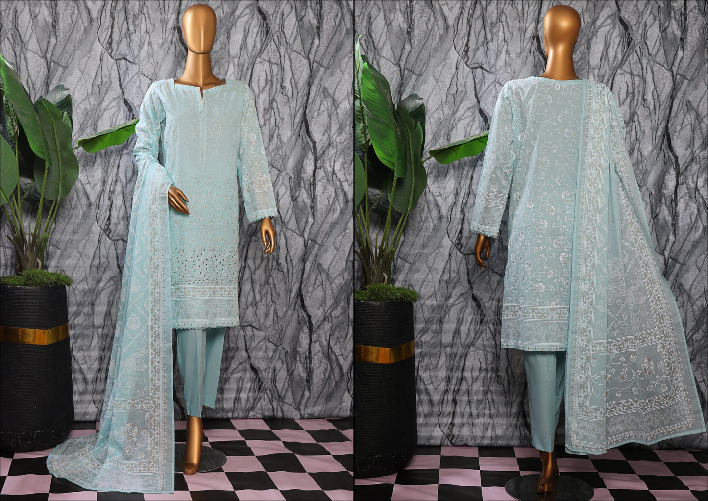 EXCLUSVE MID SUMMER EMBROIDERED SLUB COTTON