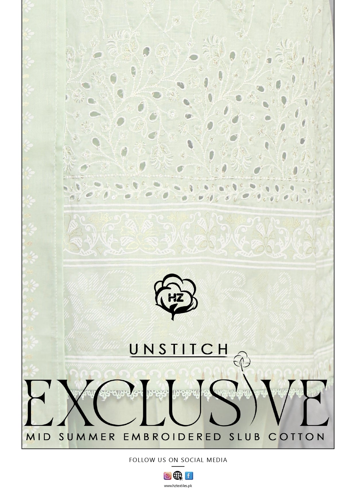 EXCLUSVE MID SUMMER EMBROIDERED SLUB COTTON