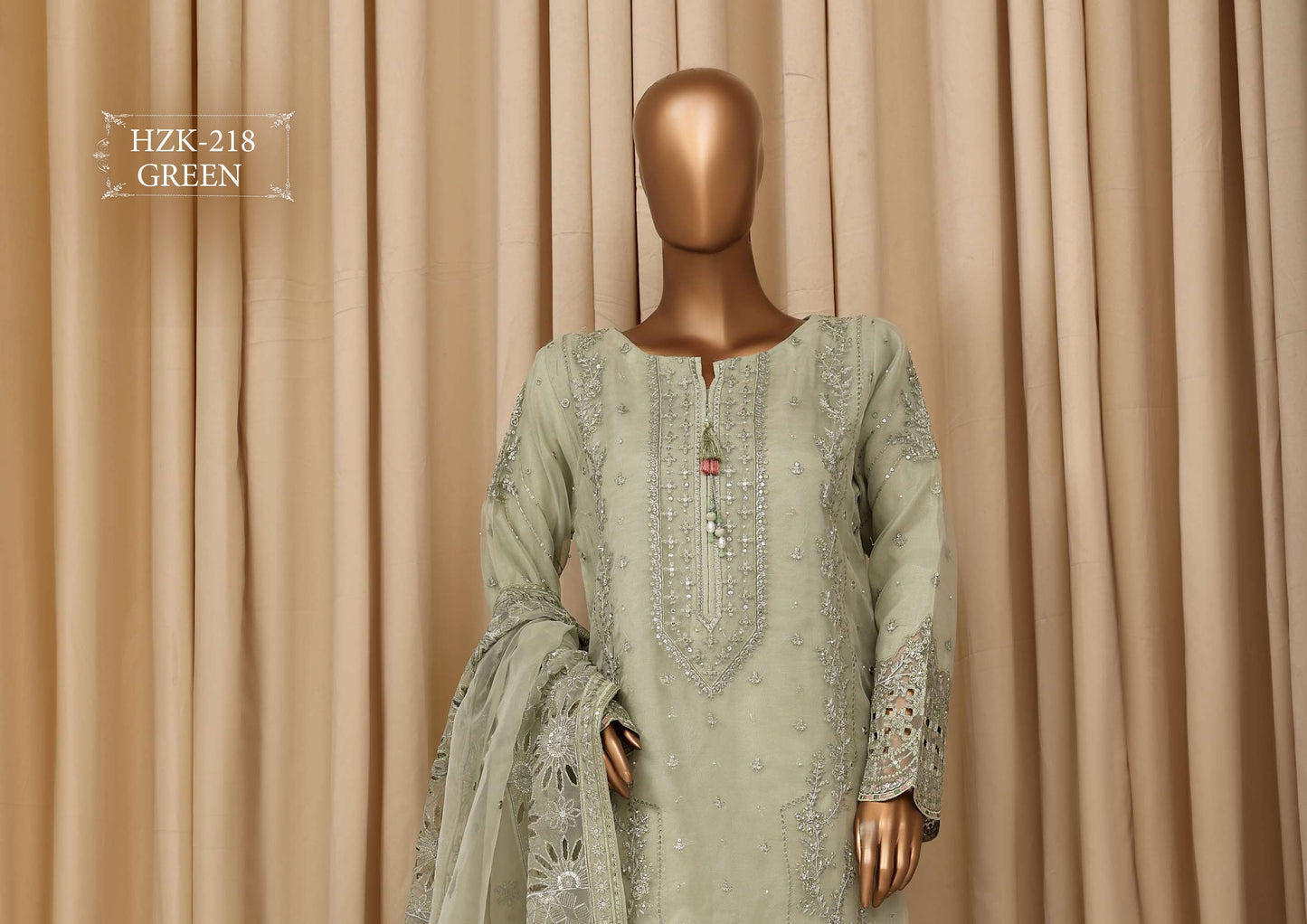 READY TO WEAR FALSAFAA FORMAL EMBROIDERED ORGANZA - 3PC