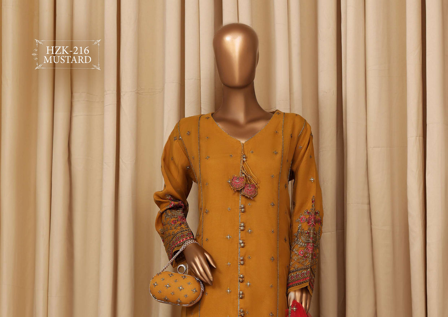 READY TO WEAR FALSAFAA FORMAL EMBROIDERED ORGANZA - 3PC