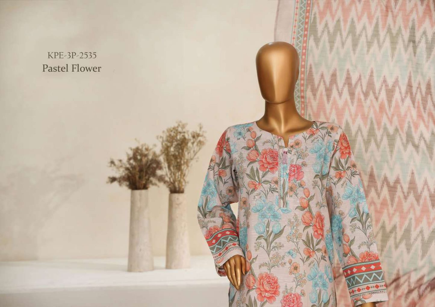 KHADDAR 3PC Embroidered
