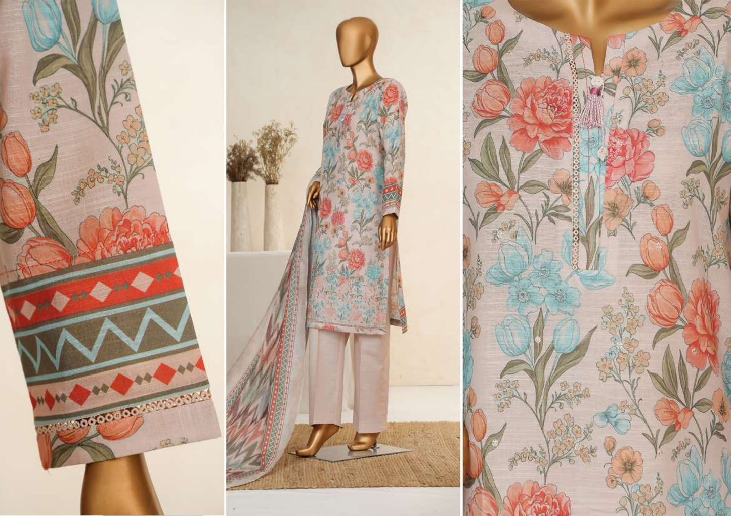 KHADDARPC Embroidered