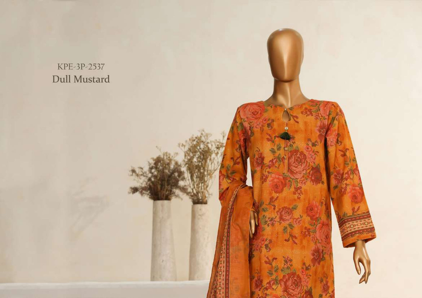 KHADDAR 3PC Embroidered