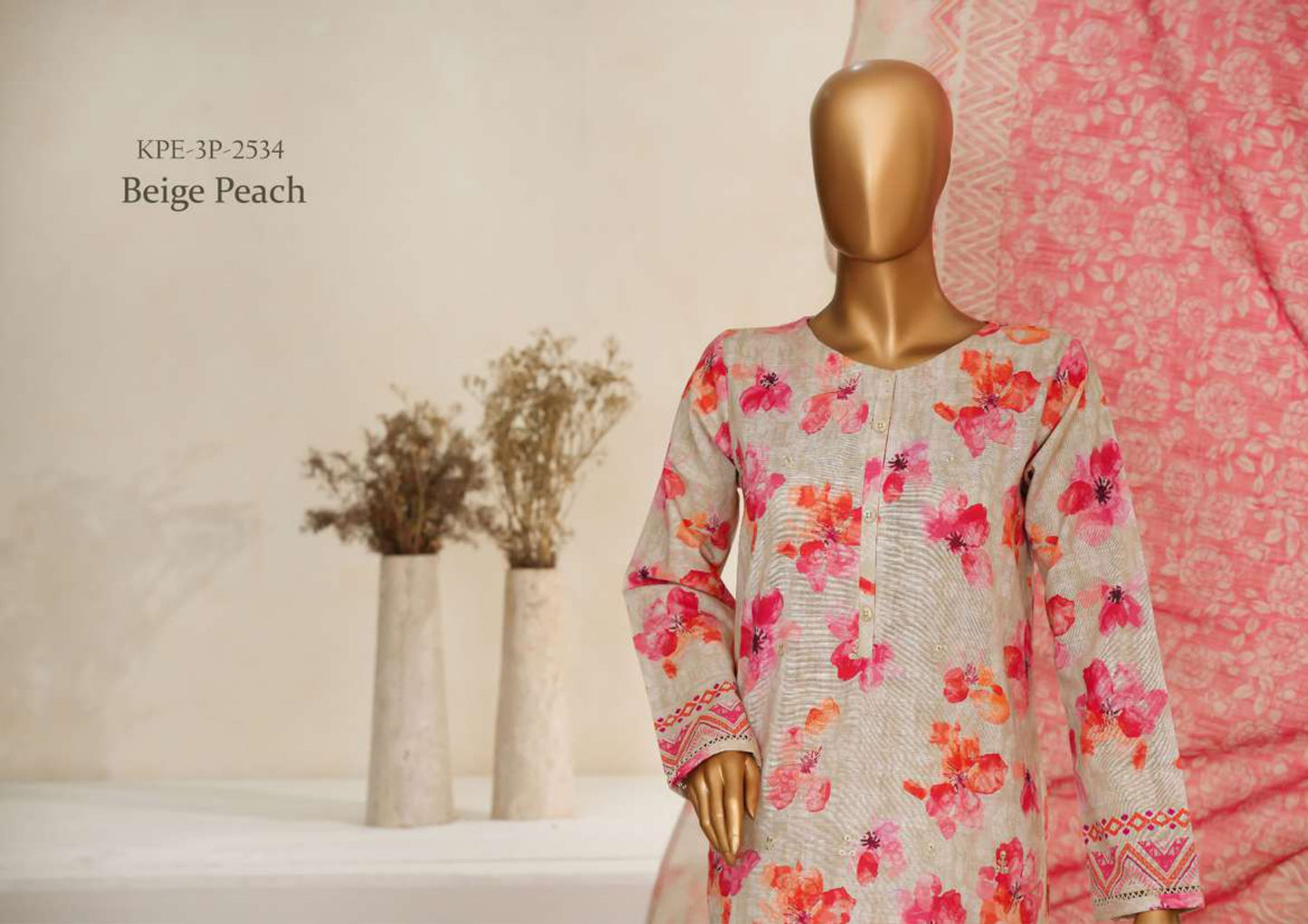 KHADDAR 3PC Embroidered