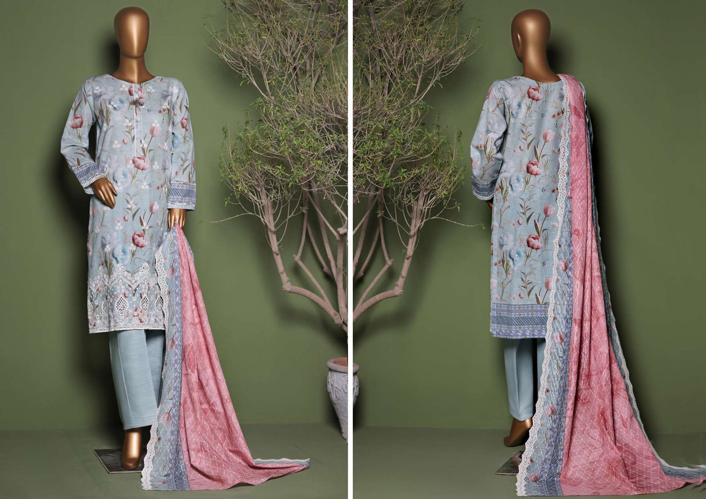 KHADDAR PRINTKARI Embroidered