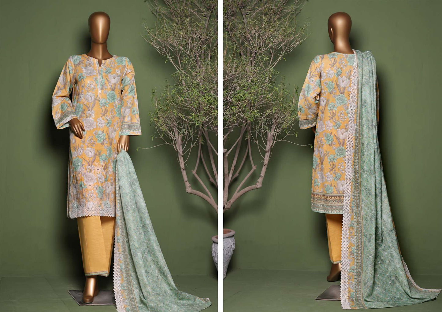 KHADDAR PRINTKARI Embroidered