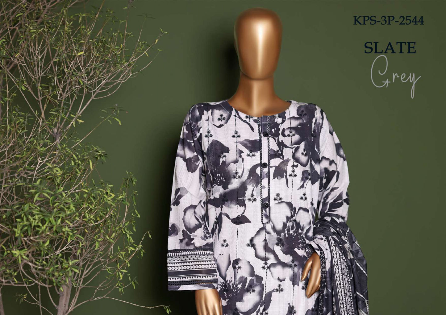 KHADDAR PRINTKARI Embroidered