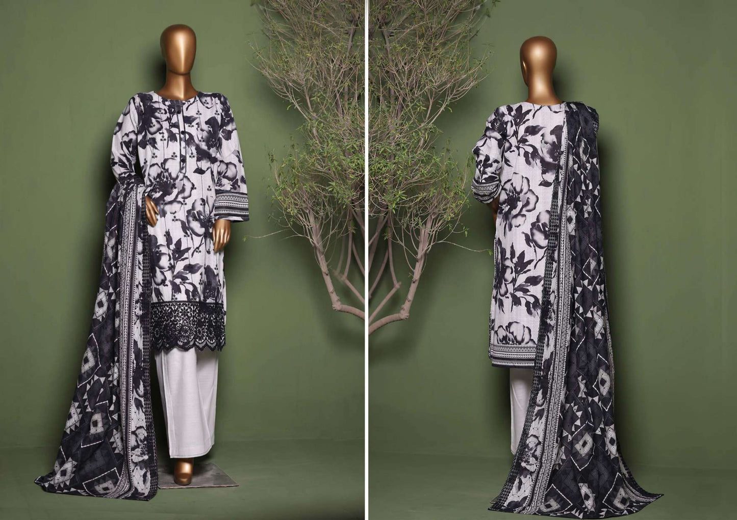 KHADDAR PRINTKARI Embroidered