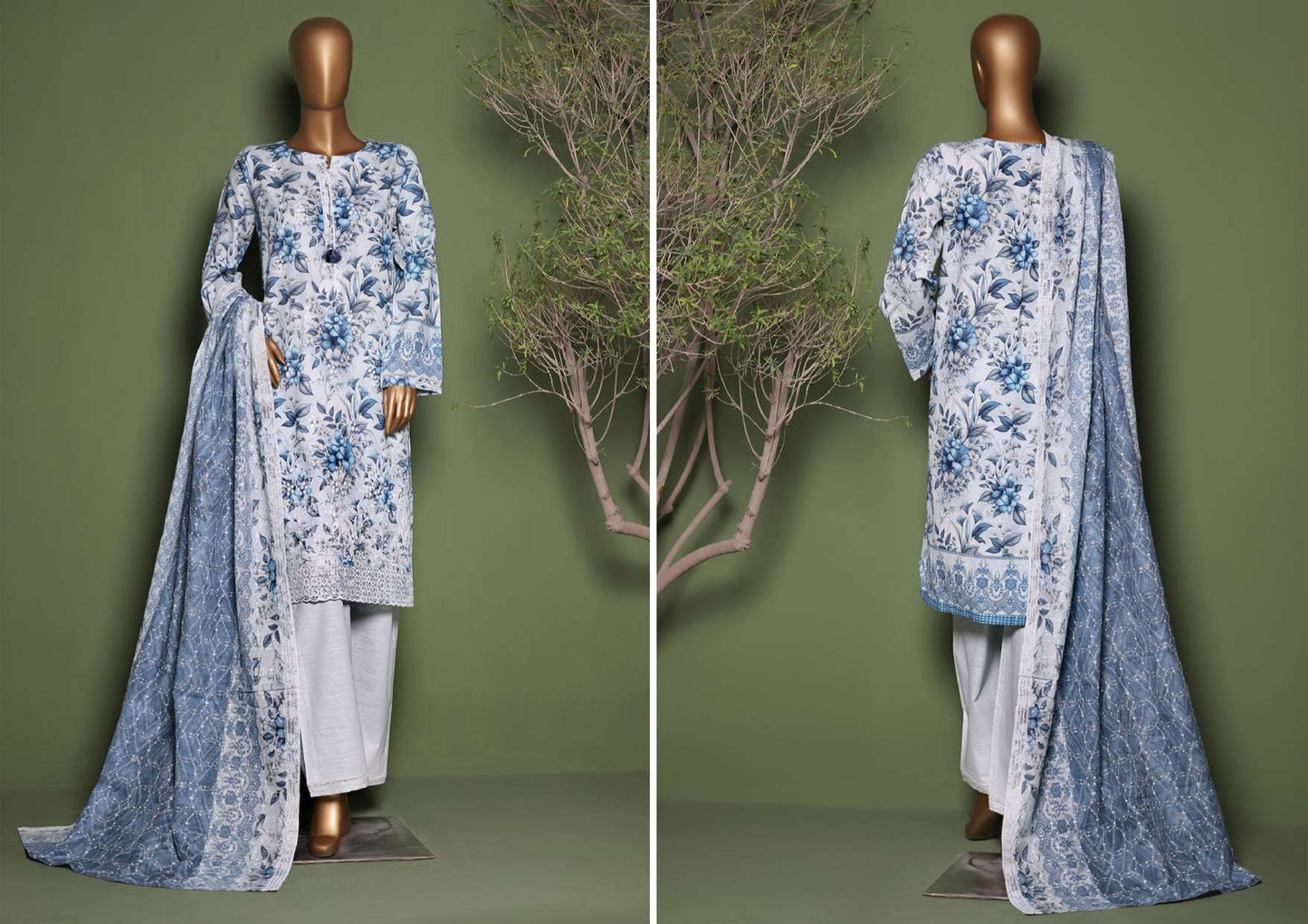 KHADDAR PRINTKARI Embroidered