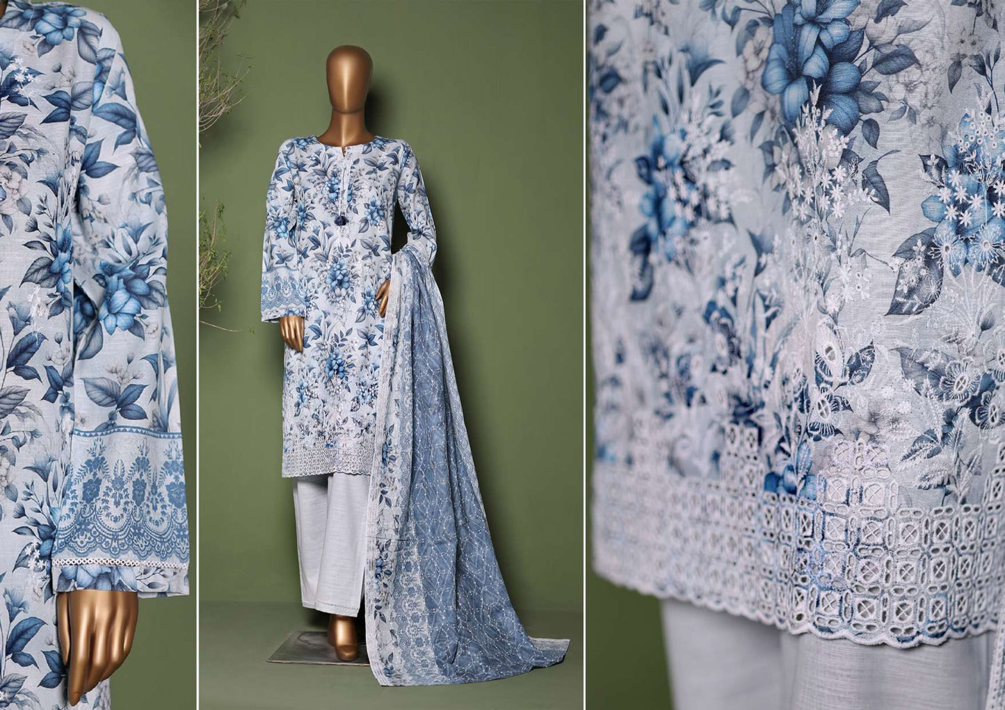 KHADDAR PRINTKARI Embroidered