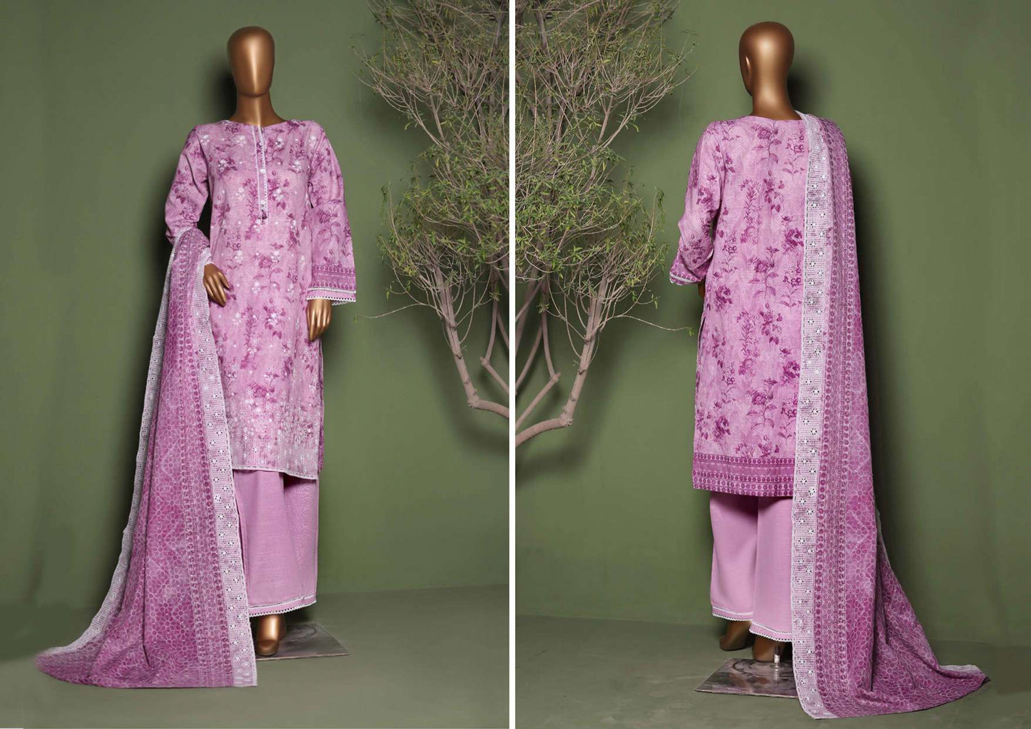 KHADDAR PRINTKARI Embroidered